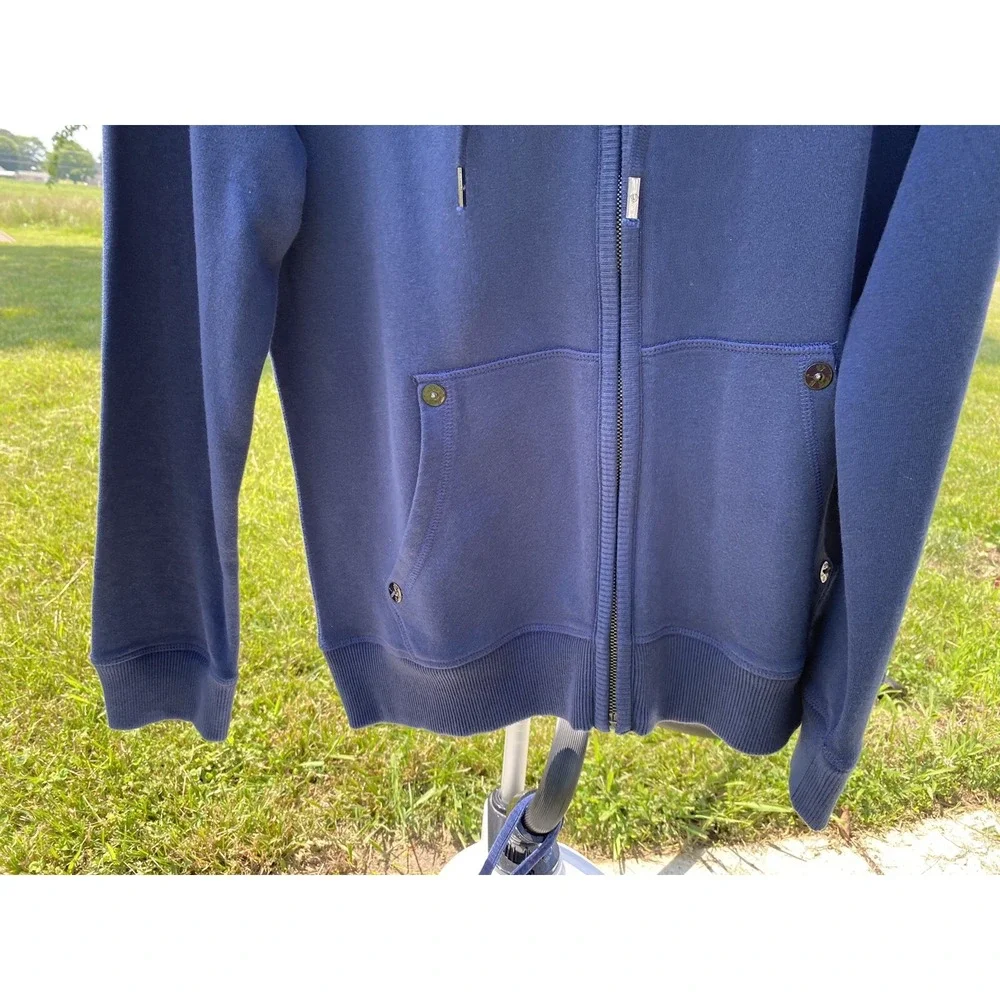 True Religion Mens Navy Blue Zip Up Hoodie Buddha World Tour Graphic Size M‎